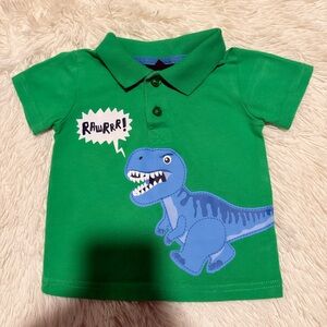 Green Dinosaur Baby Polo Shirt